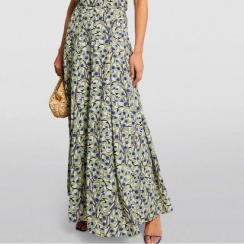 ME+EM Floral Maxi Skirt in Cream and Blue - Picture 6 of 13